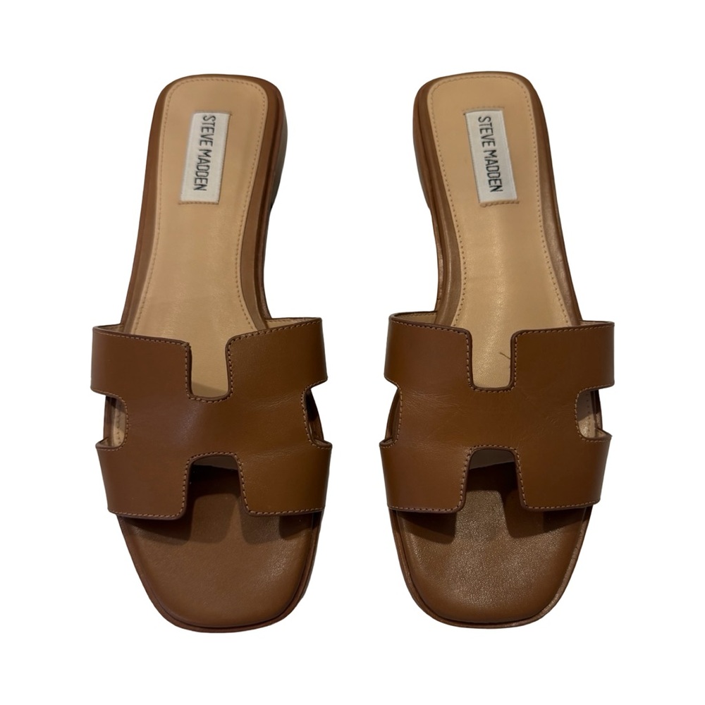 Steve Madden Hadyn Cognac Leather Sandals